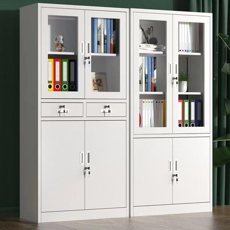 钢制文件证代柜玻璃档案储物门柜带抽屉XD-WXY-0现简约财务凭带锁