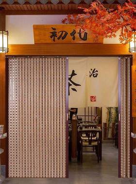 竹帘子折叠竹推用拉门竹EMG帘门隔断家竹客门帘厅遮阳门商场帘竹