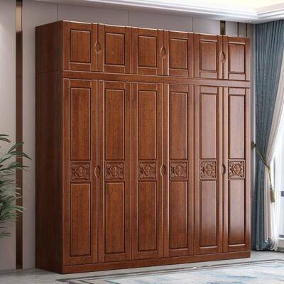 新中式桃木TAX衣柜现简约卧三四代五六门储物大衣橱家用主轻胡奢