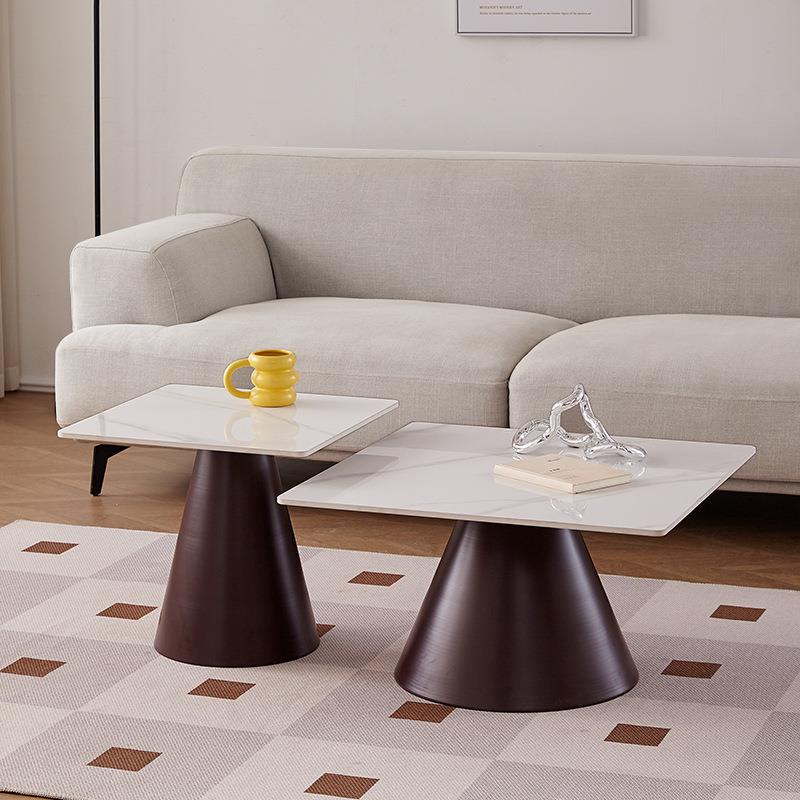 轻岩奢板圆茶几组现代简约茶几AY-08客厅家用网红形合茶几