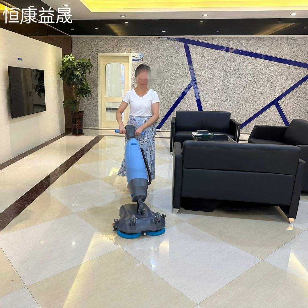 小型洗地机工厂餐厅办公室商用家用双刷迷你手推式锂电吸拖一体机
