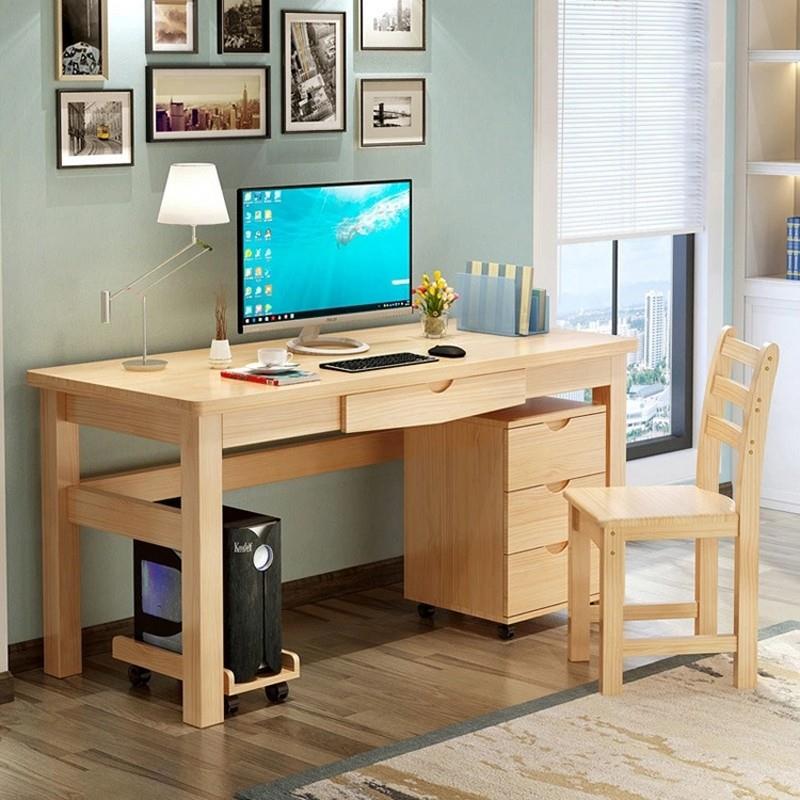 书桌桌书OYO房家具现代实写字桌带键盘儿家童学习用木实木电脑桌