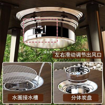 实围炉煮茶桌子烤炉套装家用室外烧烤炉碳火炉网红火非YSC木内茶