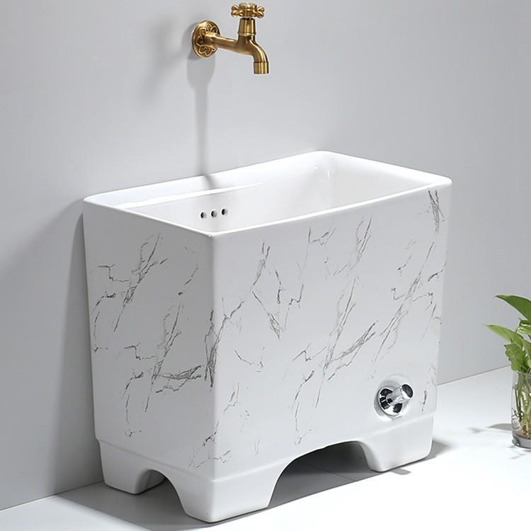 大号陶瓷把池彩色形拖拖布槽池幼儿园824洗手池儿童方水拖布盆墩