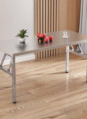 镀锌免安装饭折叠桌餐桌子家用吃桌市烧烤商用摆摊LHT桌烤夜火桌