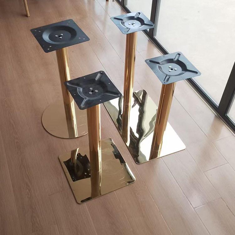 不锈钢金色轻奢桌脚西餐厅餐吧餐台桌子配件台脚台架家具支架铁艺