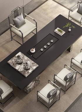 高茶新AIP款代端现简约阳台办公室岩板茶台桌烧桌水壶一体嵌入式