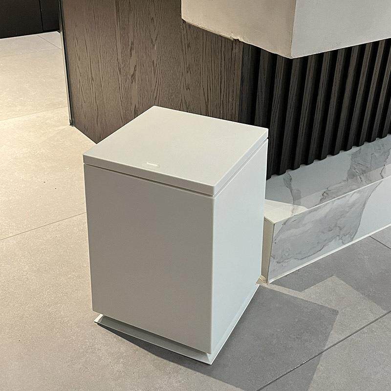 日式厕客厅所方形垃圾35829高颜值ELE黑白按式带盖桶卫生间压VI家