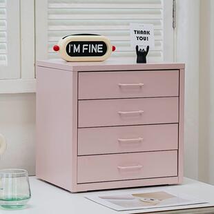 6艺桌面收纳盒抽屉式铁铁皮柜办公634桌B文件文G具多层收纳柜桌上