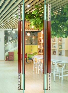 不锈钢玻璃门拉手化雕刻字体回纹方管手酒店别墅把推RHD拉钢门大