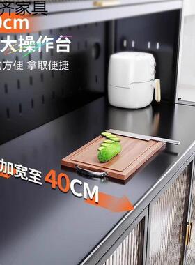 厨房层箱餐柜落地多功能边置物架微波炉UGM烤钢制收纳柜家用储物