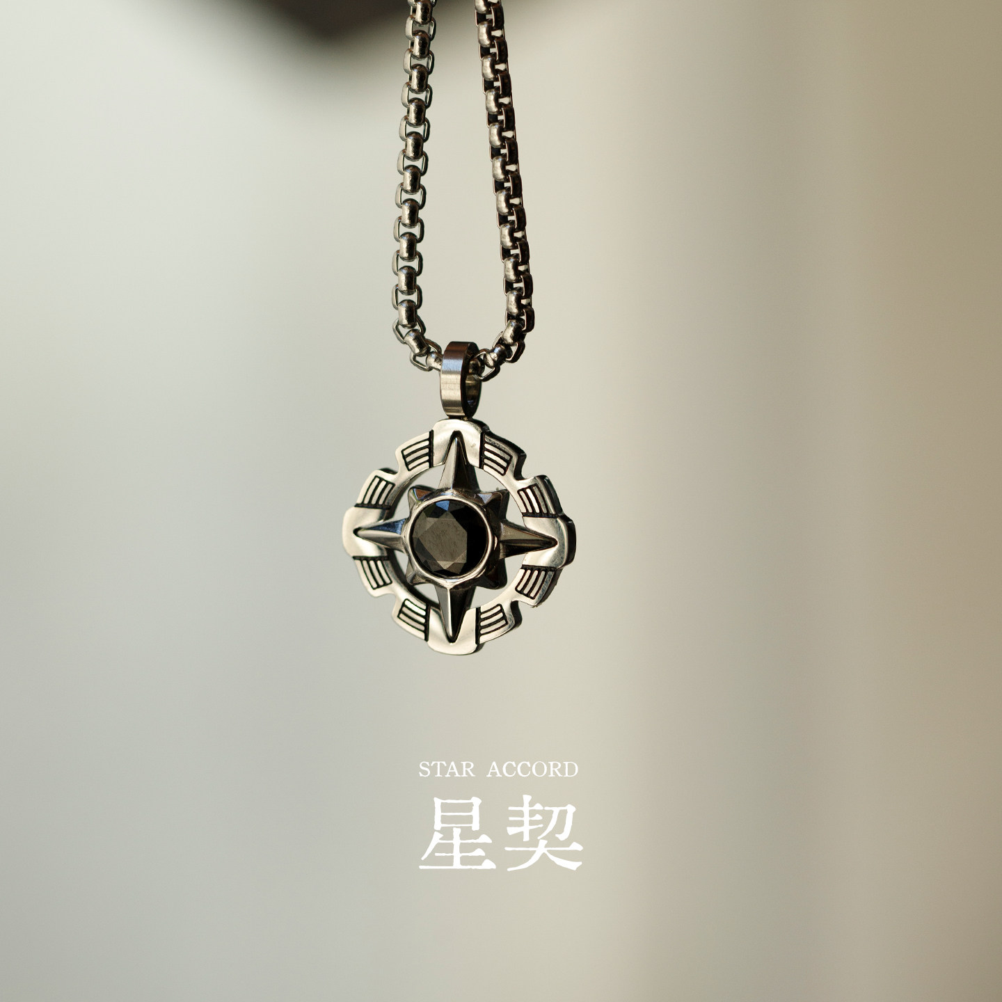 星宇纪 星契项链男款锆石长款配饰高级感轻奢小众韩系ins钛钢吊坠图片
