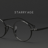 星宇纪 万年龟纯钛眼镜框超轻近视圆框日系素颜高级感男女框STA99