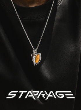 星宇纪 男士项链原创设计剑与盾意大利风轻奢配饰高级感男生项链