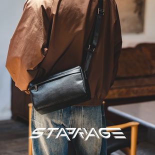 星宇纪男士真皮斜挎包男款牛皮简约通勤高级感手机小包斜挎包男生