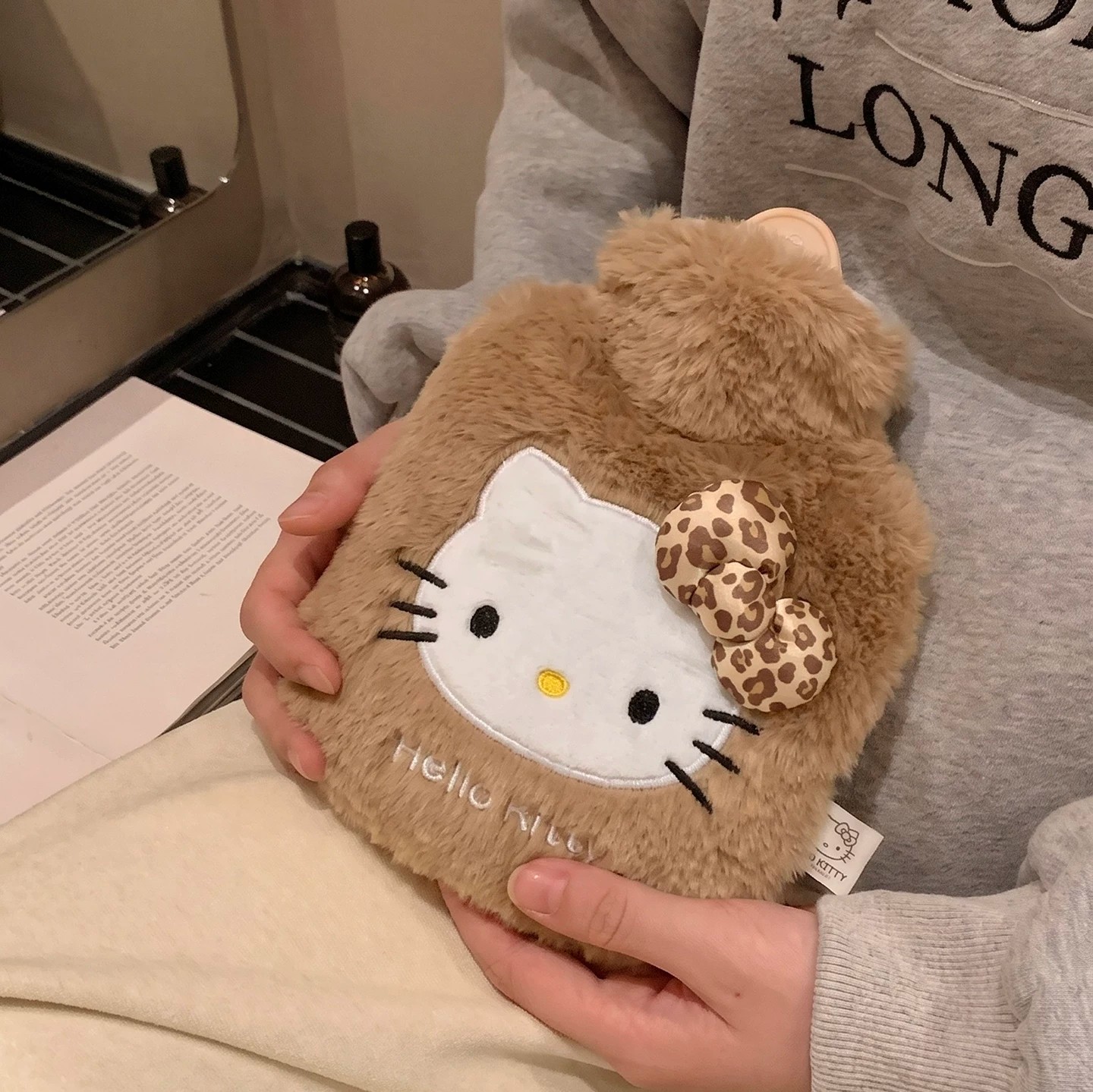 可爱毛绒热水袋冬季灌水暖水袋豹纹猫暖宝宝女生敷肚子学生宿舍