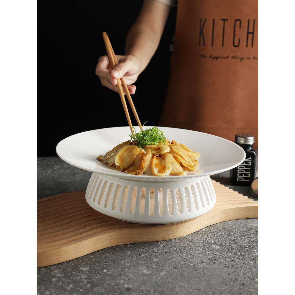 热碟大碟中国菜盘家庭酒店开灶陶瓷餐具纯白私人菜商用干锅,餐饮具,盘,淘宝优惠券,粉丝福利购,淘宝优惠卷