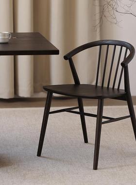 北欧设计表情英国ROOT系列中古SABA进口橡木实木圈椅网红餐椅