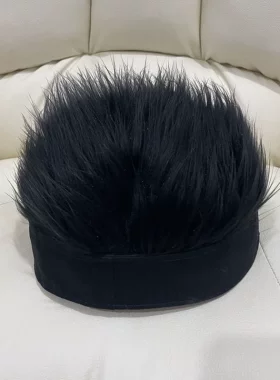 假发帽子男士一体秋冬带头发帽发