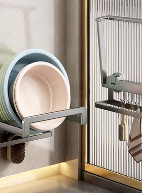 吸盘脸盆收纳架免打孔卫生间盆架家用浴室神器壁挂厕所盆子置物架