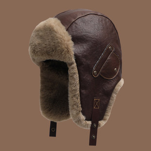 秋冬季男款雷锋帽新款加厚保暖帽骑行骑车防风防寒皮帽子女士帽子