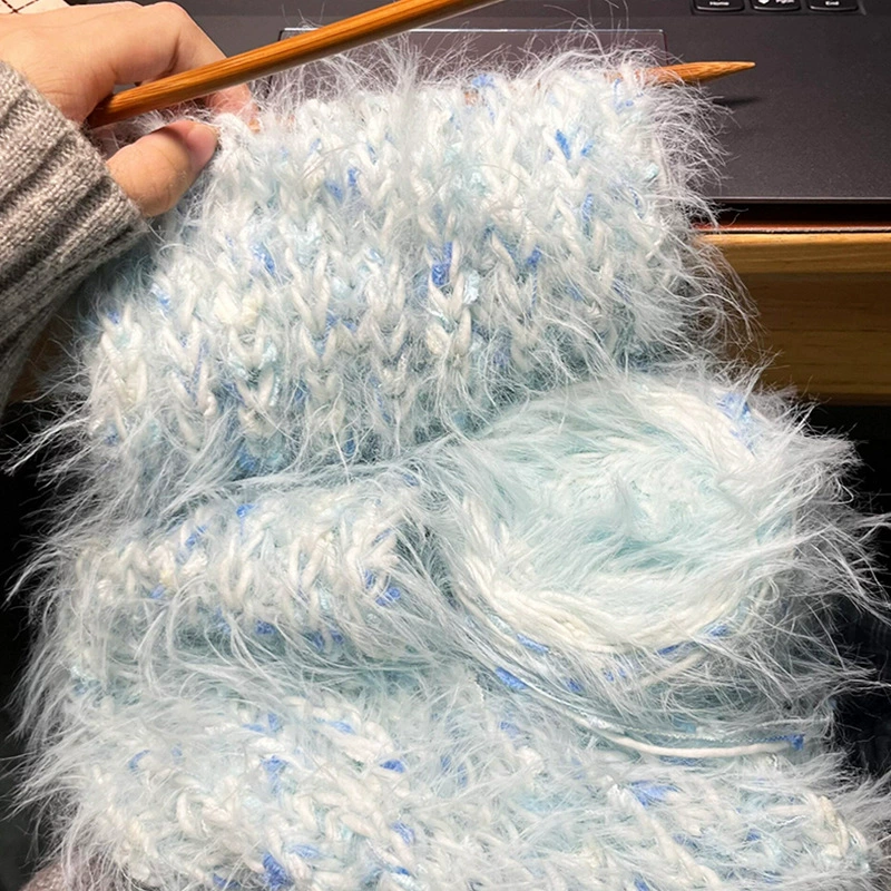 渐变色手工diy自制围巾毛线