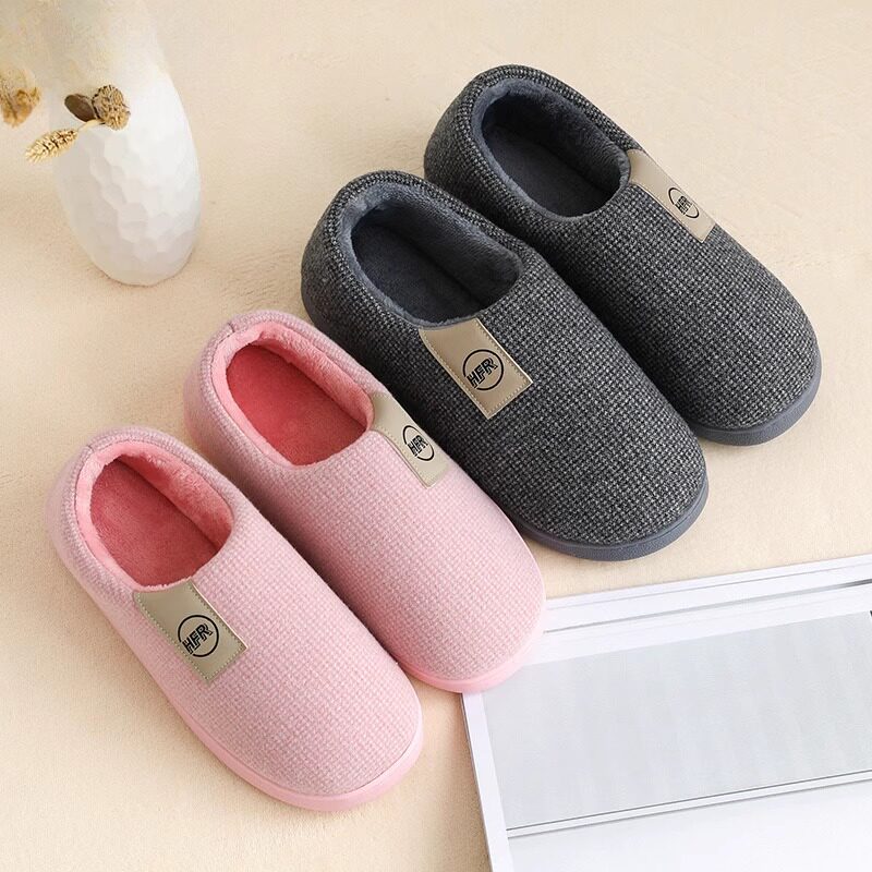 拖鞋冬外穿大码男棉拖鞋室内保暖包跟女家用防滑加绒家居厚底棉鞋