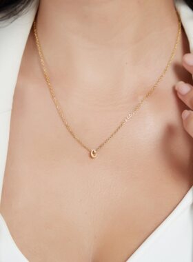 英文字母钛钢项链女简约高级感轻奢配饰小众设计感百搭锁骨链配饰