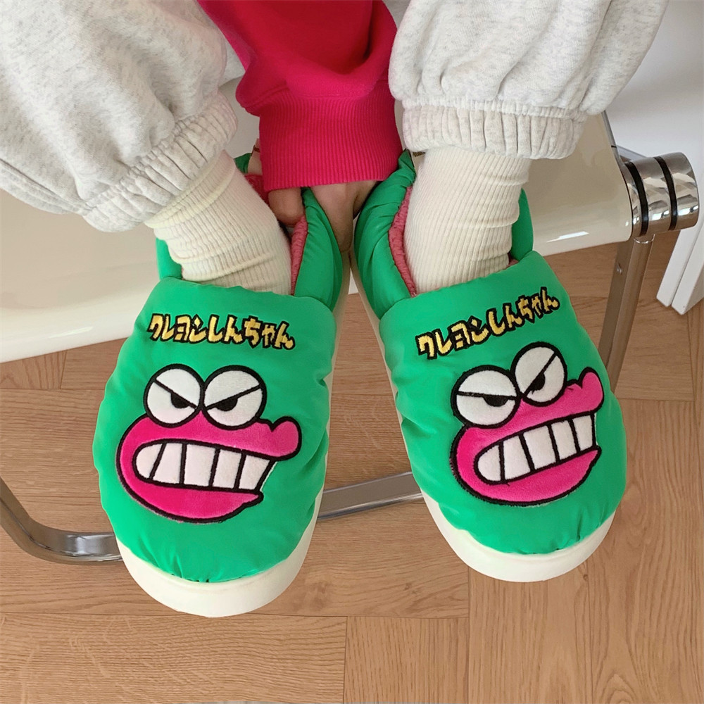 蜡笔小新棉拖鞋情侣居家秋冬防滑加厚毛毛鞋动感超人动漫周边加绒