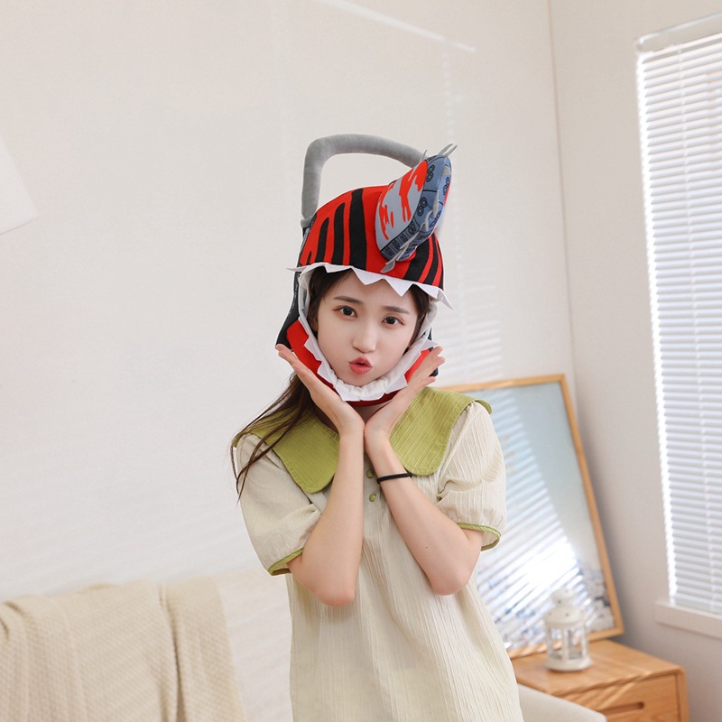 电锯人毛绒帽波奇塔动漫头套二次元链锯人搞怪保暖电次玩具抱枕