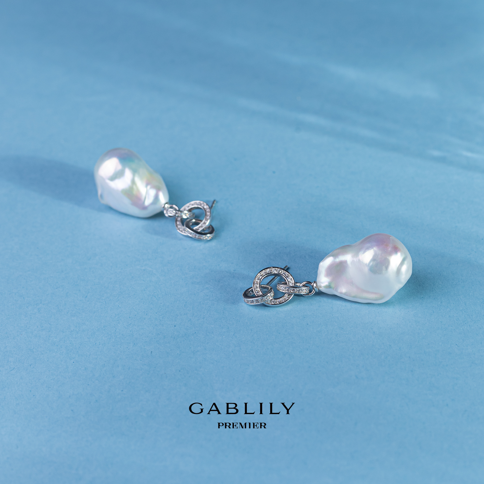 珈白丽淡水珍珠巴洛克S925银耳饰12-15mm 多样性发货1件