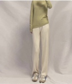 张好好白色窄版 阔腿裤 松紧腰直筒不起球羊毛厚实保暖不透风冬加厚