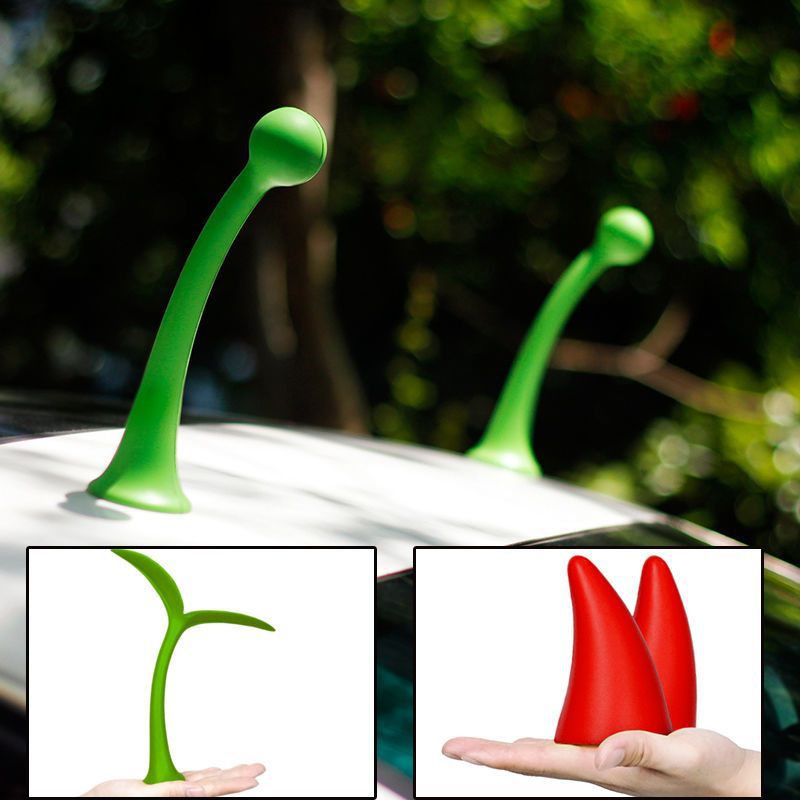 3D立体车贴小树苗草豆芽恶魔角
