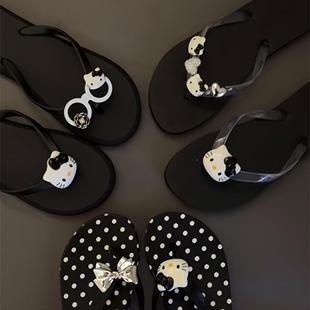 小众高级感爱心kt猫人字拖女夏季外穿时尚防滑拖鞋海边夹脚凉拖鞋