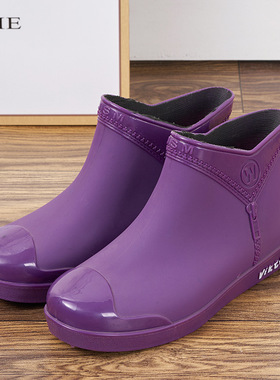 时尚雨鞋女潮流短筒水鞋四季外穿工作鞋韩版中筒防水防滑耐磨雨靴