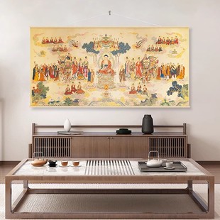 全佛图挂画唐卡佛像装饰画法界源流图千佛图壁画佛堂实木卷轴挂布