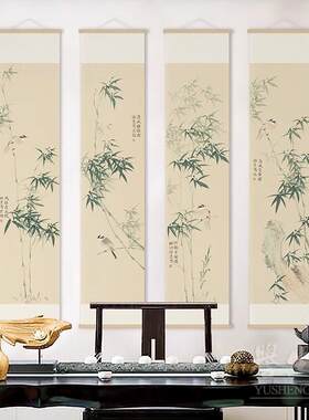 中国风山水茶室灯现代简约吊灯