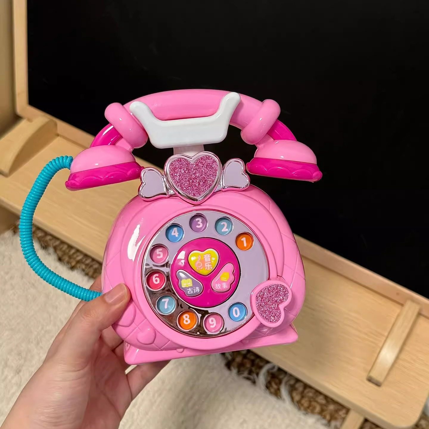 儿童玩具公主音乐电话机复古仿真座机拨号六一儿童节礼物早教益智,玩具/童车/益智/积木/模型,过家家玩具,淘宝优惠券,粉丝福利购,淘宝优惠卷