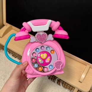 儿童玩具公主音乐电话机复古仿真座机拨号六一儿童节礼物早教益智
