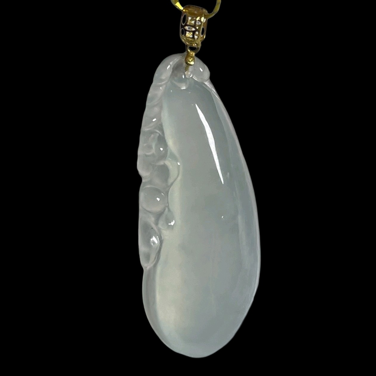 天然缅甸翡翠白冰福瓜吊坠男女款爆款玉石珠宝项链吊坠送礼正品