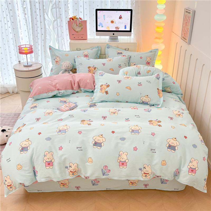 定制全棉床笠四件套榻榻米床套儿童床包0.9x1.2x1.35x1.5x1.8x1.9