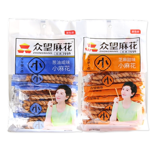 众望小麻花180g独立包装酥脆零食湖北特产芝麻味办公室休闲小吃