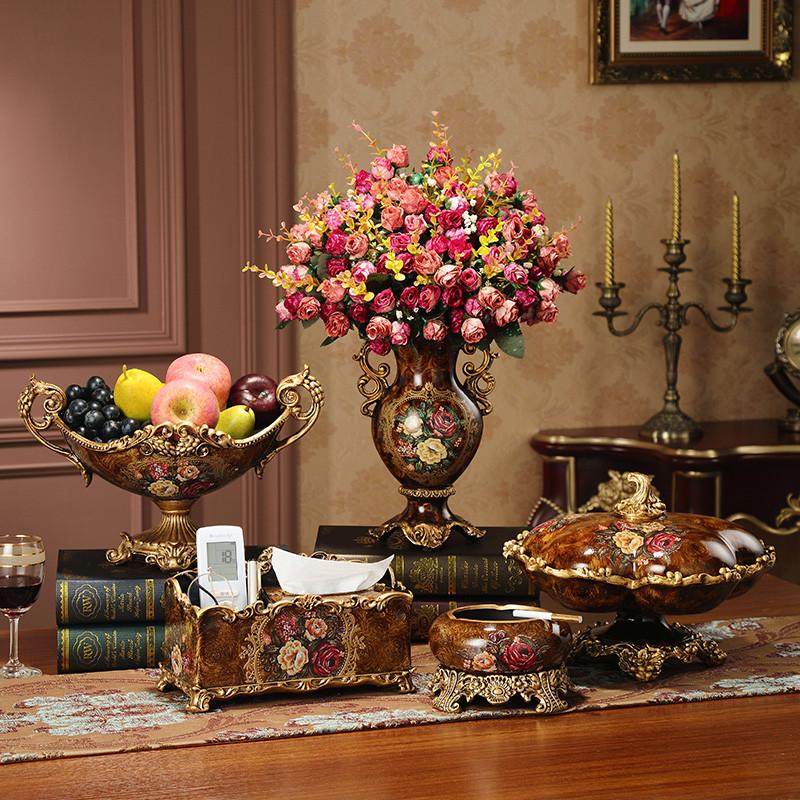 美式家居软装摆设欧式法式客厅水果碗纸巾盒烟灰缸套装摆件装饰品,家居饰品,装饰摆件,淘宝优惠券,粉丝福利购,淘宝优惠卷