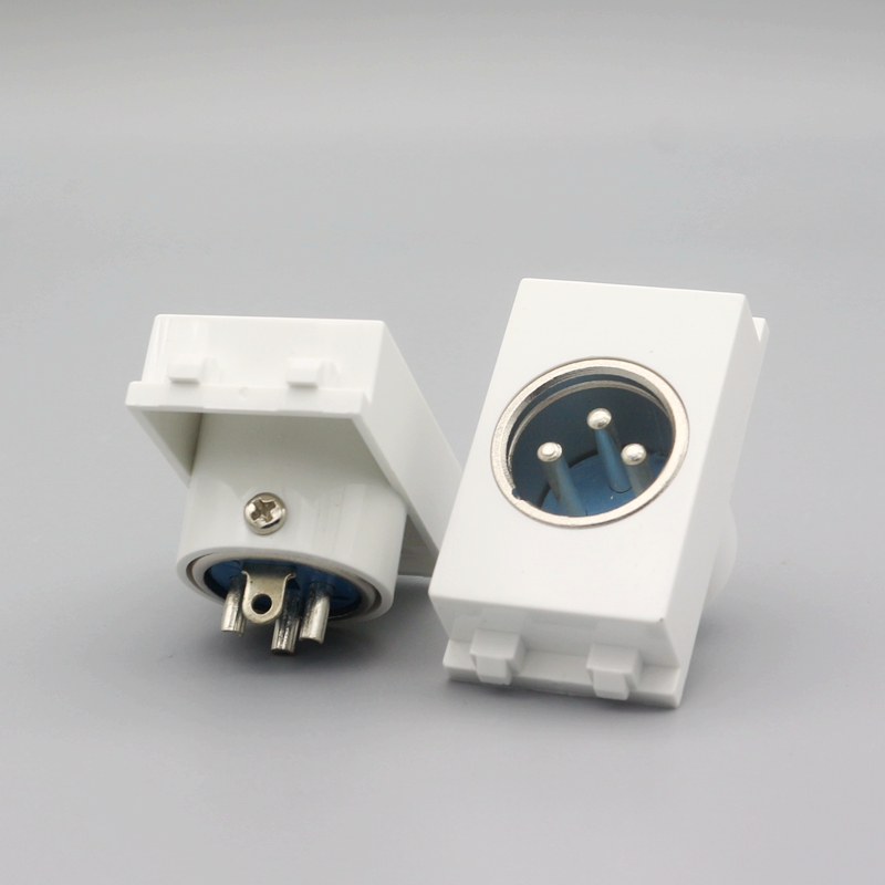 128型麦克风卡农音频插座模块 面板地插专用功能件 公头卡农