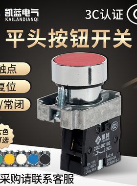 按钮开关自复位22mm XB2-BA31/42/35/45 1常开ZB2-BE101C启动按钮