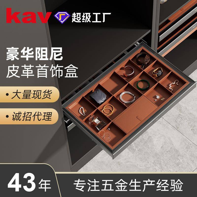 衣柜伸缩拉篮抽拉多宝格首饰收纳盒抽屉式阻尼滑轨家用衣帽间配件