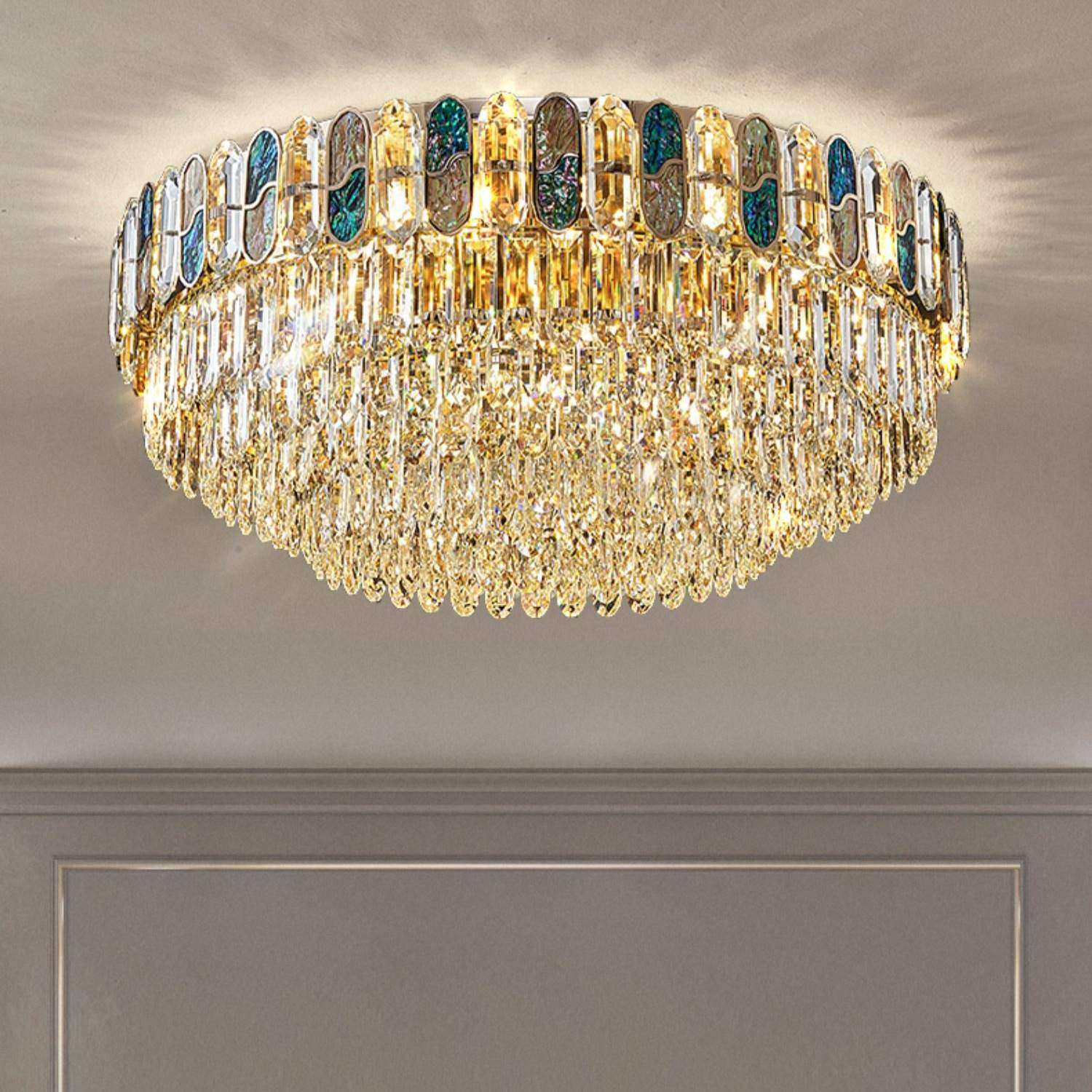 水晶吸顶灯欧式轻奢客厅灯现代简约卧室餐厅新款家用LED圆形灯具,标准件/零部件/工业耗材,车间地垫,淘宝优惠券,粉丝福利购,淘宝优惠卷