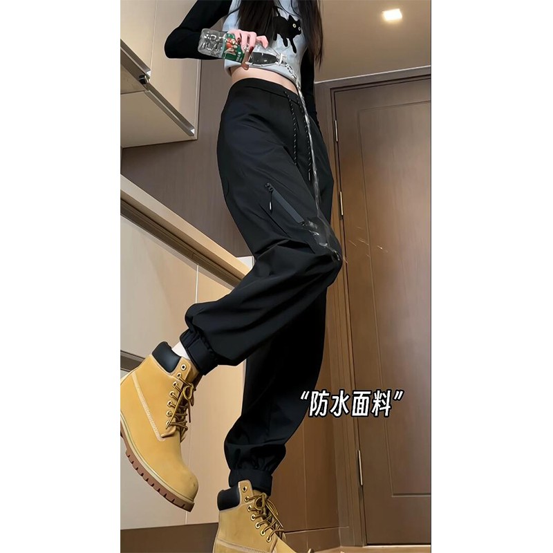 机能风冲锋裤男士裤子男女同款秋冬加绒加厚休闲裤潮牌束脚工装裤