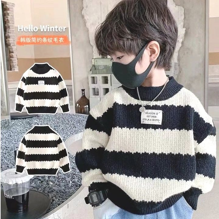 【3620人收藏】童装儿童韩版毛衣薄款春秋季男小童宽松针织衫男宝