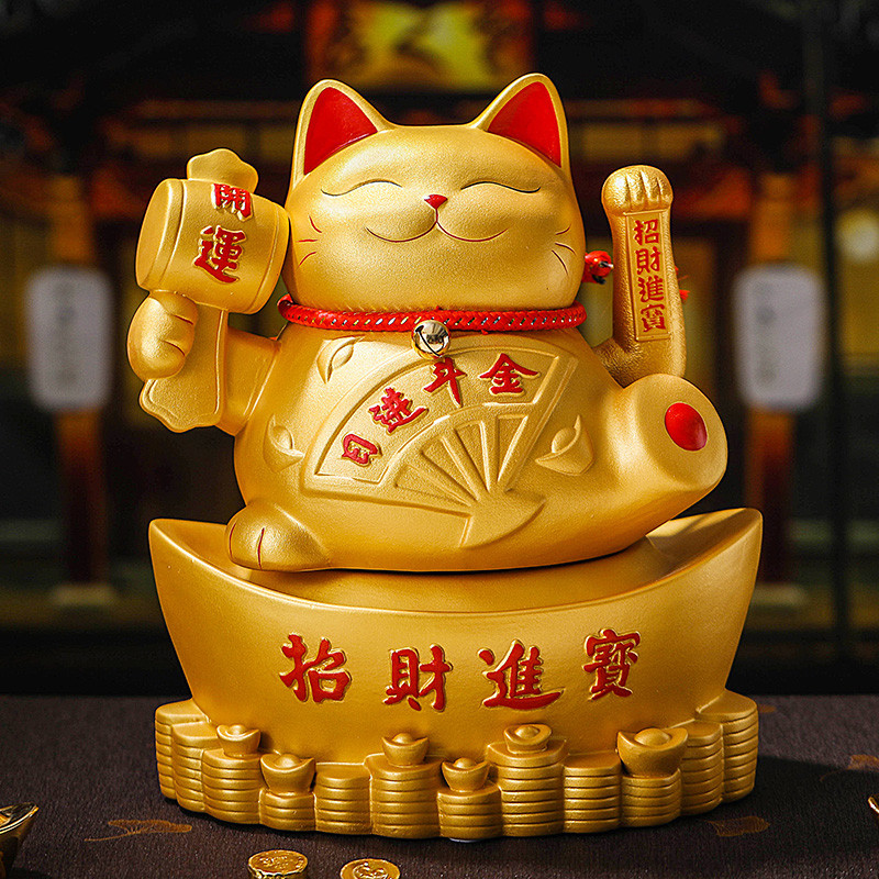 自动摇手招财猫摆件开业大号存钱罐店铺家居客厅装饰乔迁新居礼
